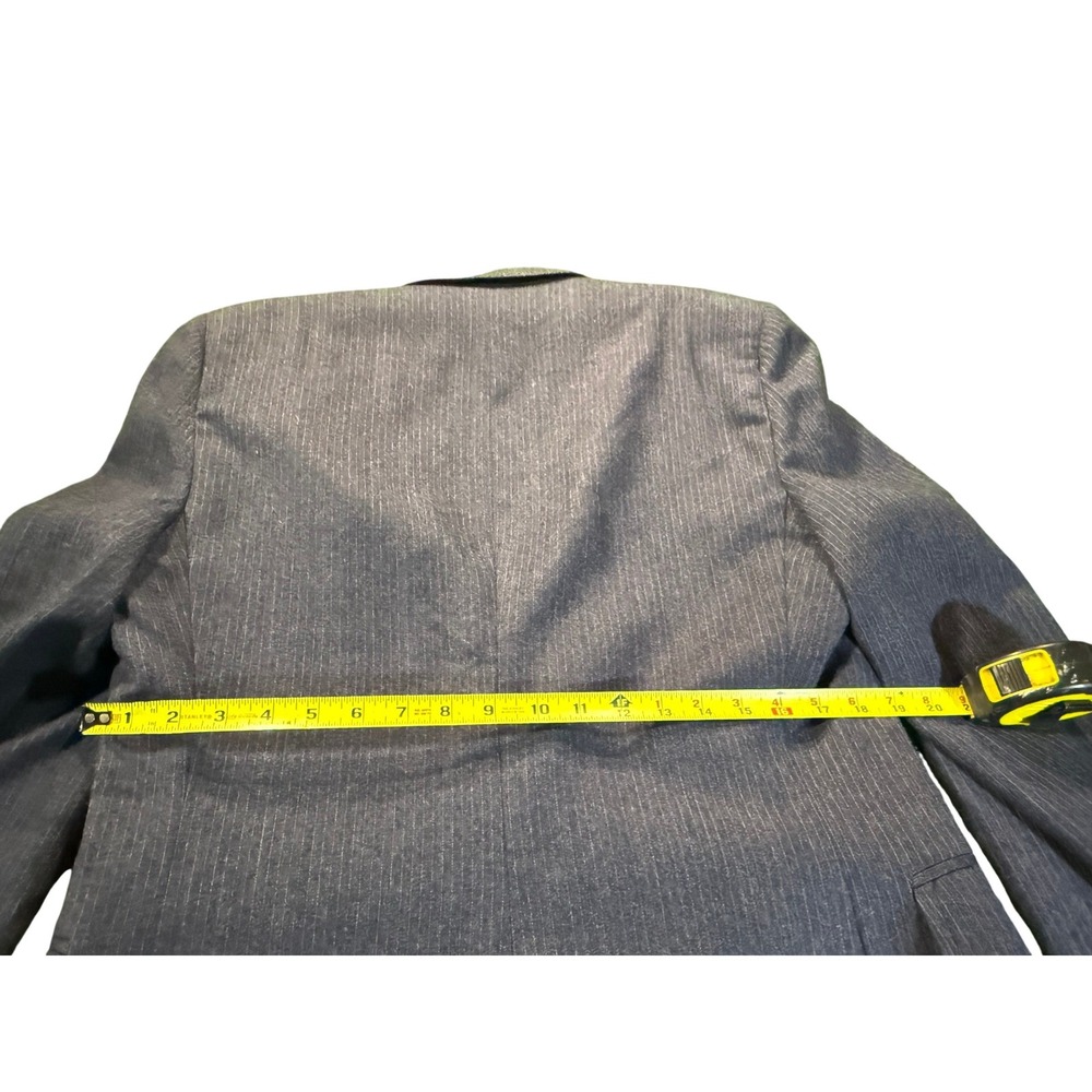Monsieur Adolfo Classic Dark Gray Pinstripe Blazer Jacket - Picture 4 of 10